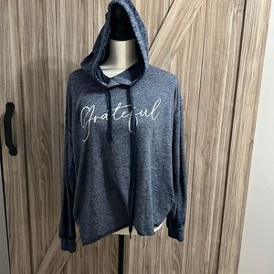 GRATEFUL lightweight grey-blue hoodie